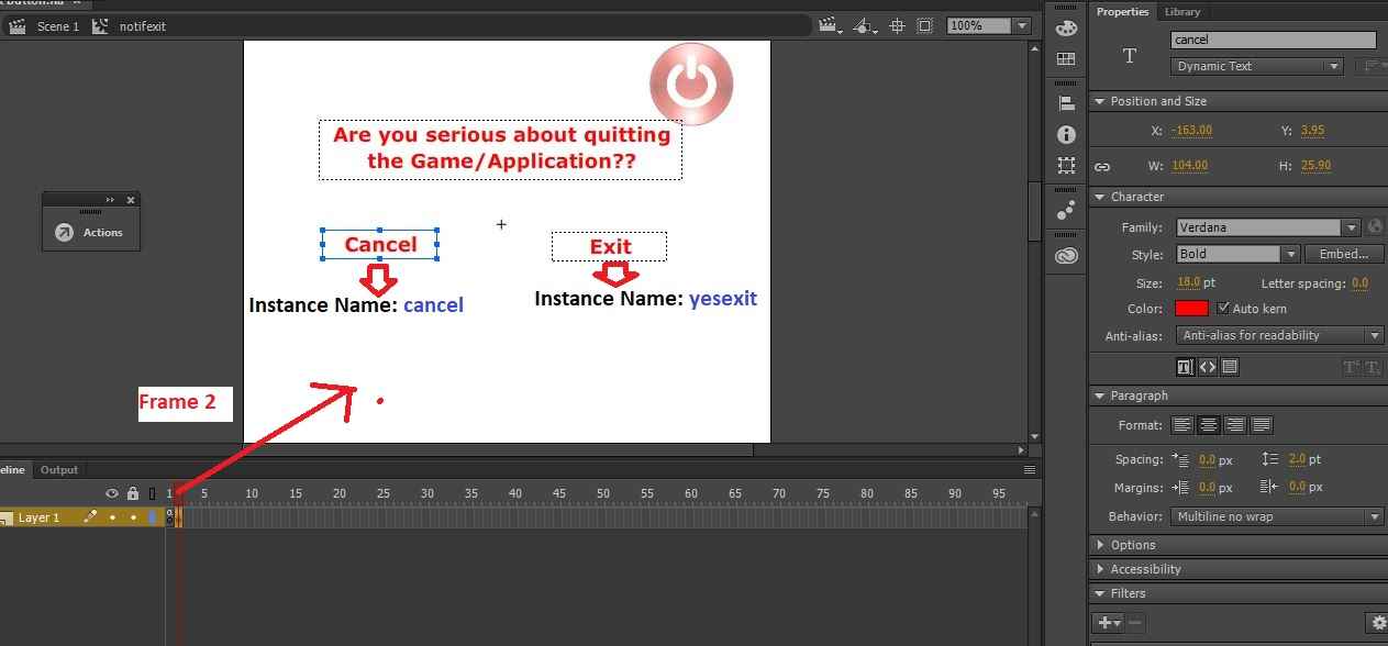 How to make Notifications in adobe animate CC