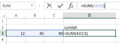 Menjumlahkan di Excel dengan Rumus SUM