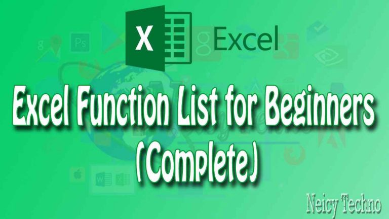 Excel Function List for Beginners (Complete)