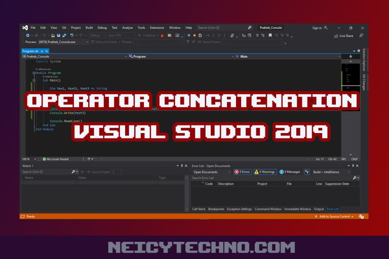 Operator Concatenation Visual Studio 2019
