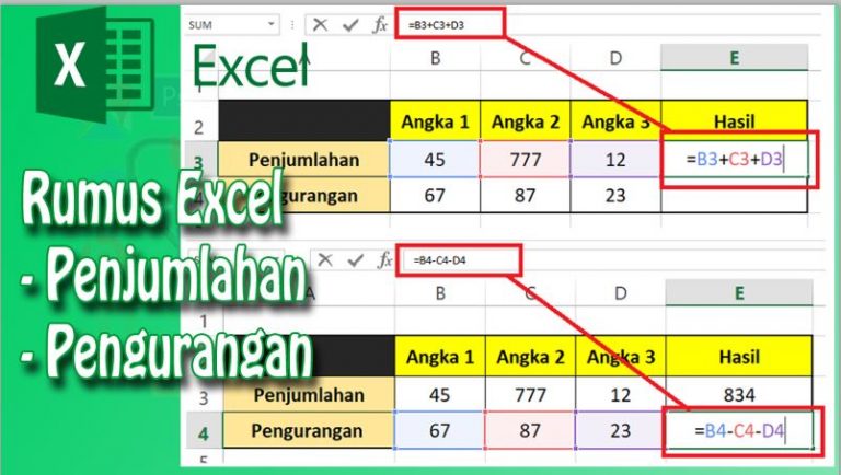 Rumus Excel Penjumlahan dan Pengurangan dalam Satu Kolom