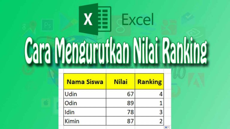 Cara Mengurutkan Ranking di Excel