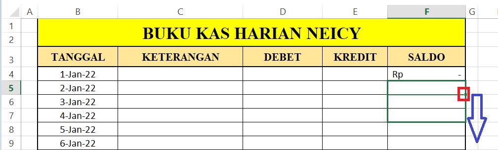 Membuat buku kas sederhana
