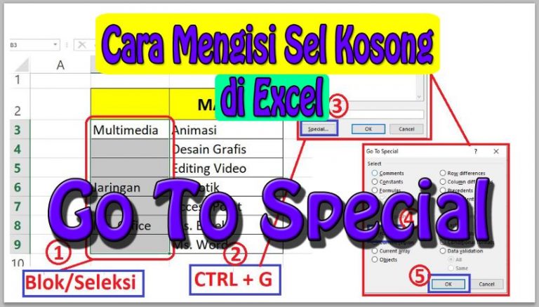 Cara Mengisi Sel Kosong di Excel