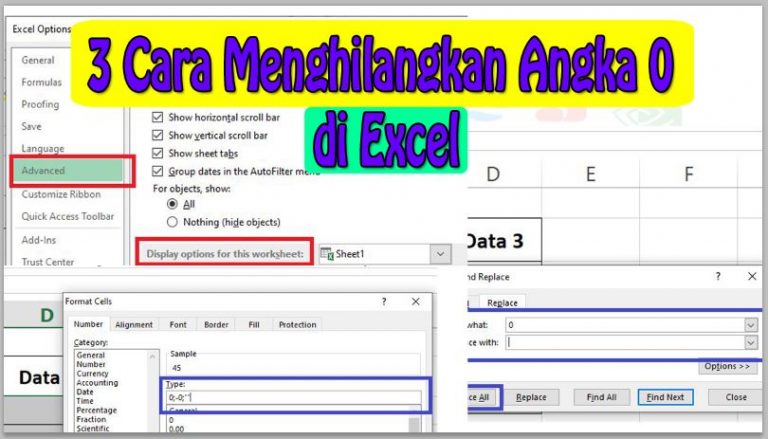 3 Cara Menghilangkan Angka 0 di Excel