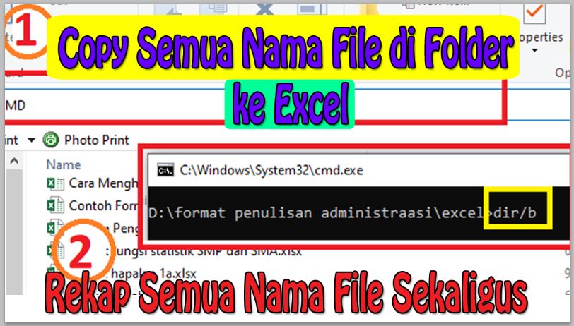 Cara Copy Semua Nama File di Folder ke Excel