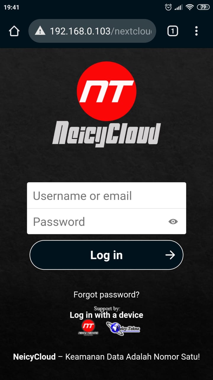 Akses Nextclou Menggunakan Browser HP