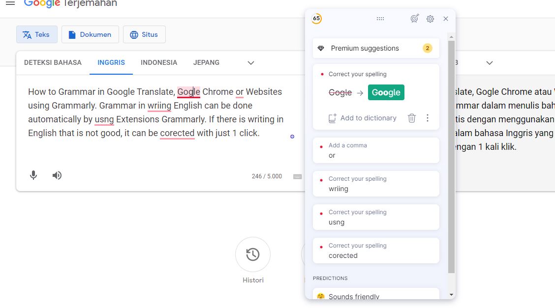 Cara Memperbaiki Grammar di Google Translate, E-Mail, Website, etc.