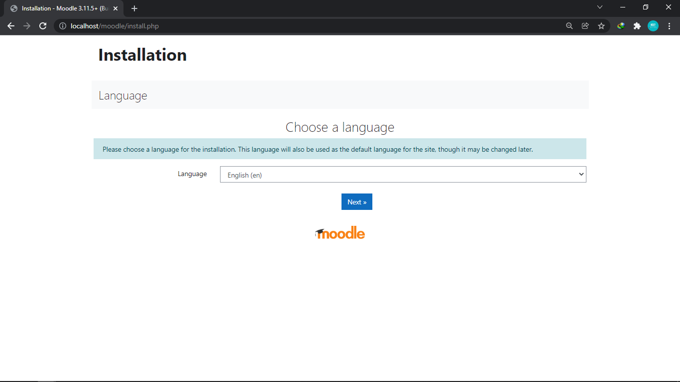 memanggil file moodle di browser