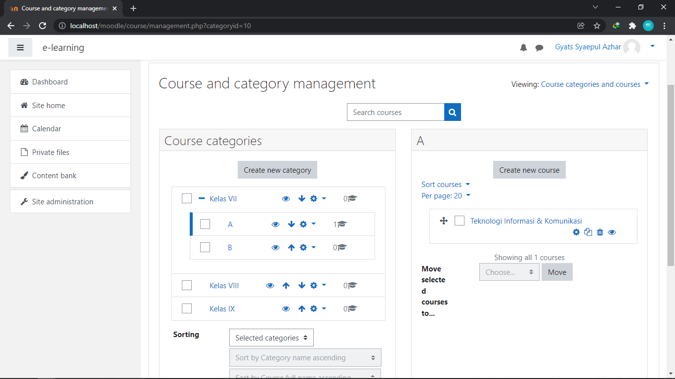 Save and Return course