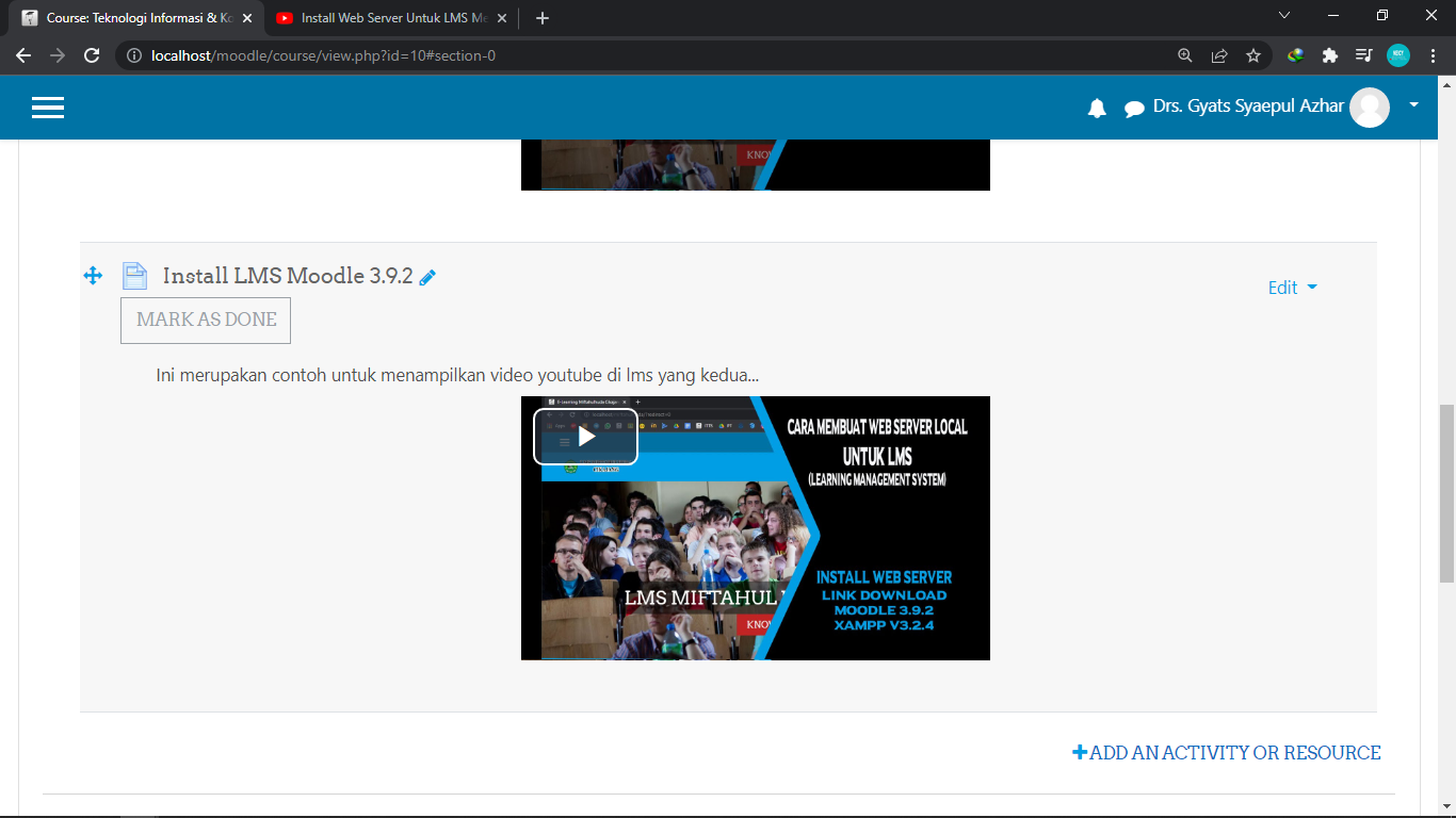 menambahkan link di kolom descripsi aktivitas kelas moodle