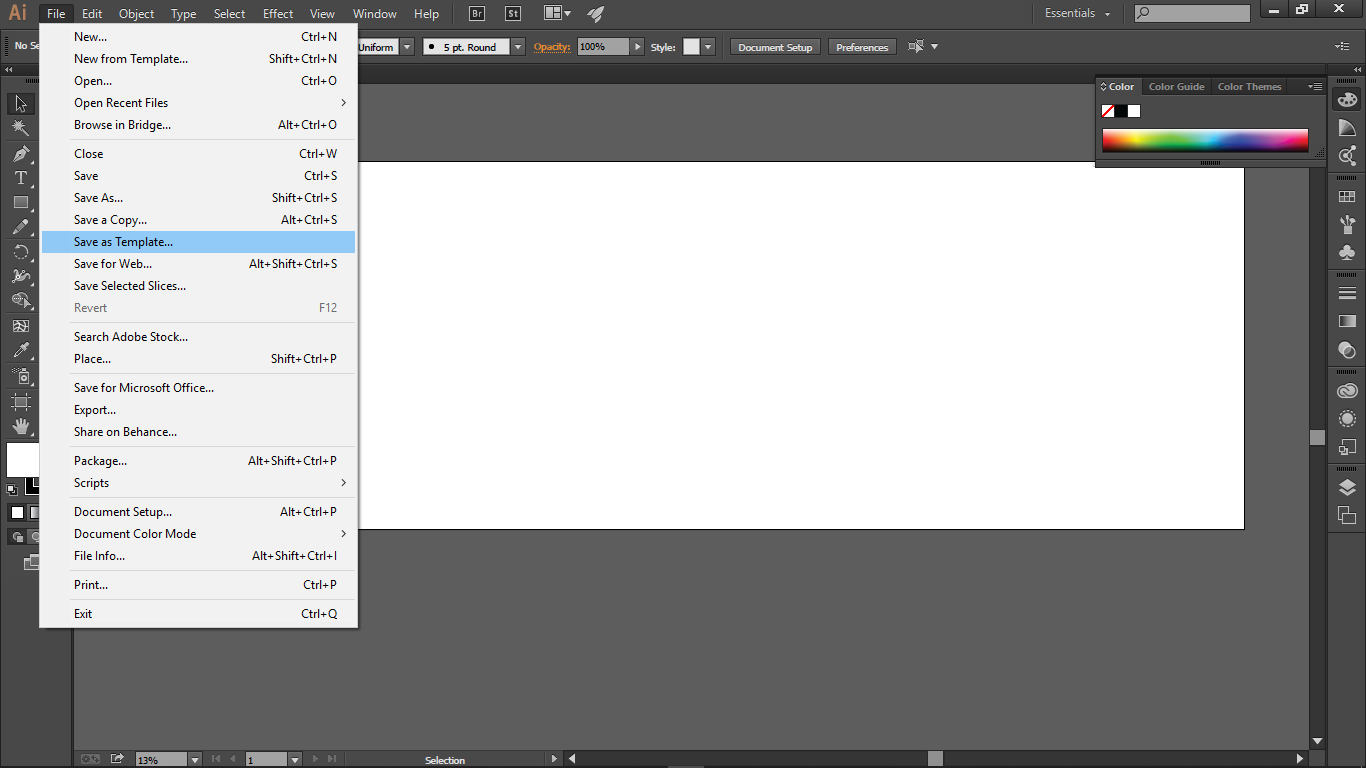 menyimpan template adobe illustrator