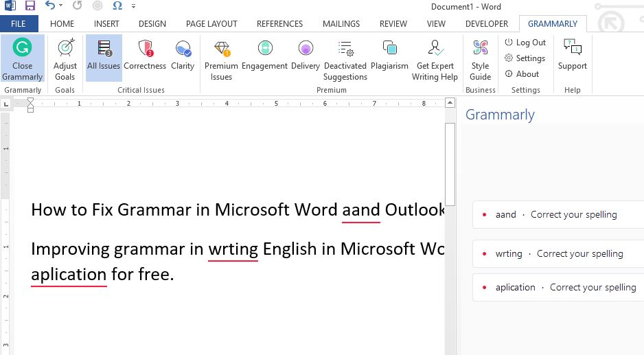 Memperbaiki Grammar di Microsoft Word dan Outlook menggunakan Grammarly