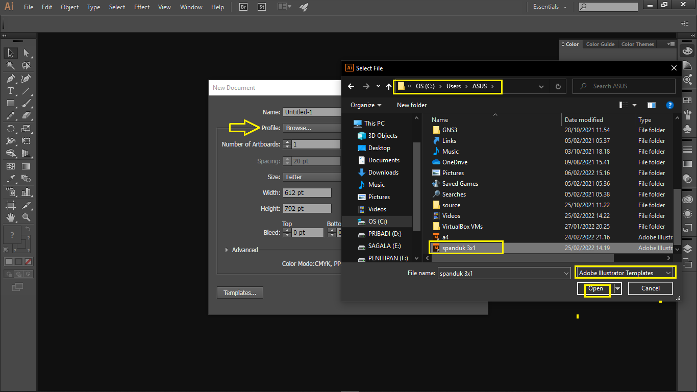 import template adobe illustrator