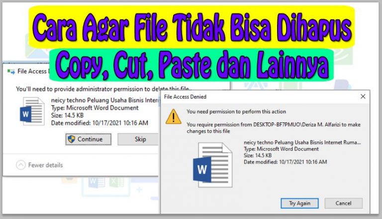 Cara Agar File Tidak Bisa Dihapus, Copy, Cut dan Lainnya