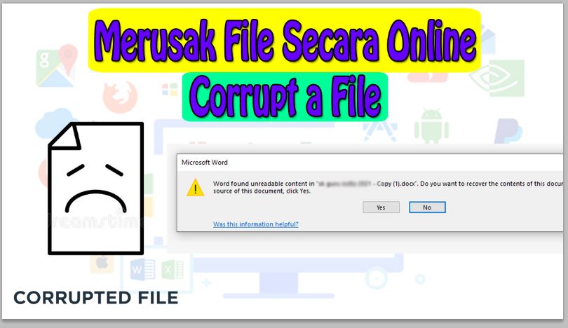 Cara Merusak File Secara Online Menggunakan Corrupt a File
