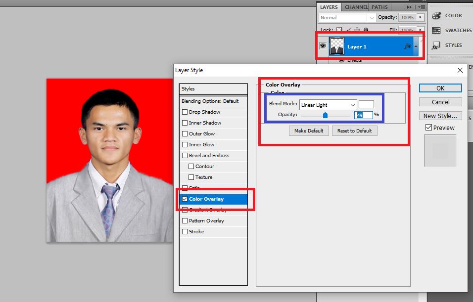 Mengganti warna baju menjadi Putih di Photoshop