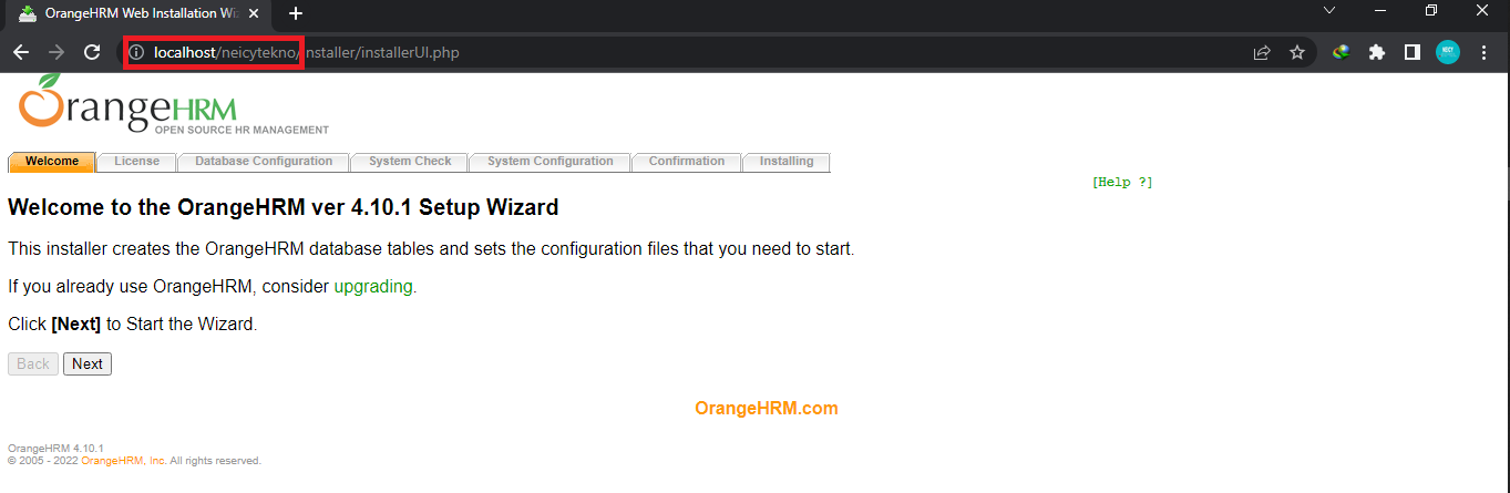 Install OrangeHRM