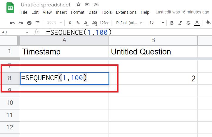 Cara membuat nomor urut secara otomatis ke arah samping di Google Sheet / Spreadsheet