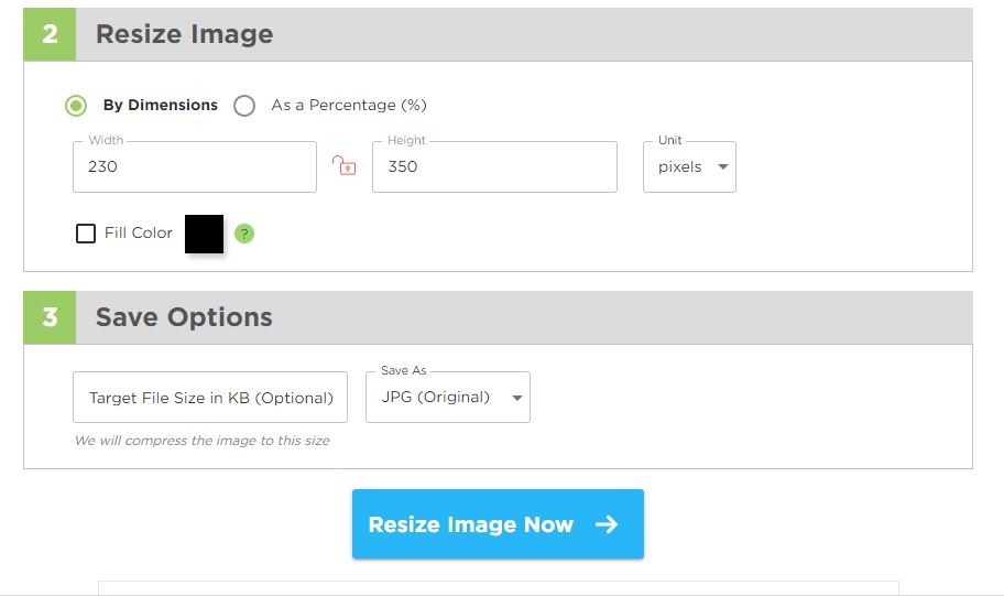 Mengatur ukuran foto menjadi 2x3