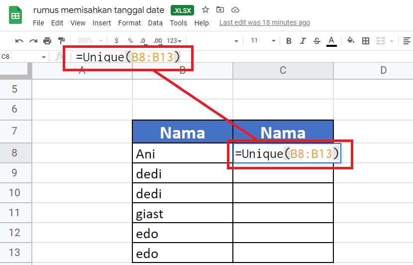 Cara Menghapus Data Duplikat di Google Sheet/Spreadsheet dengan Rumus