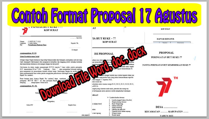 Contoh Format Proposal 17 Agustus (Download File Word, doc, docx)