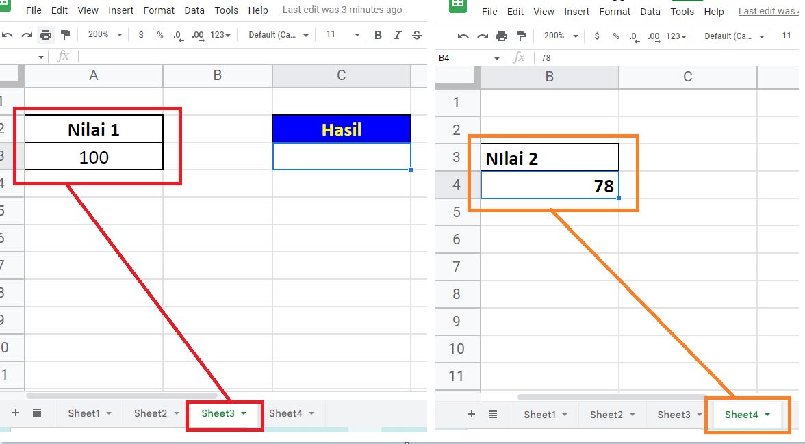 Cara Menggunakan Rumus Fungsi Minus Beda Sheet