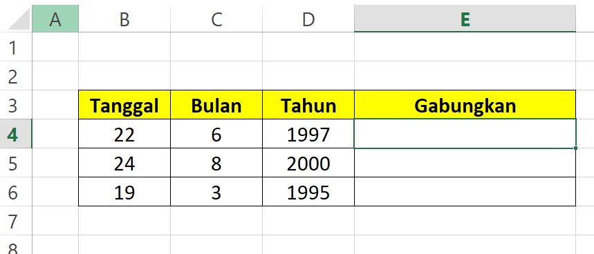 Cara Mudah Menggabungkan Tanggal, Bulan dan Tahun di Microsoft Excel