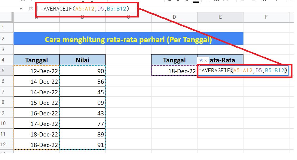 Cara Menghitung Nilai rata rata dengan kriteria tertentu