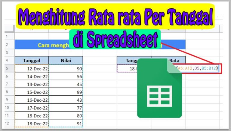 Cara Menghitung Rata rata Per Tanggal (Per Hari) di Spreadsheet
