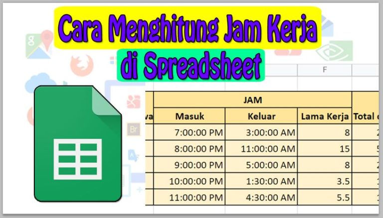 Cara Menghitung Jam Kerja di Google Sheet/Spreadsheet