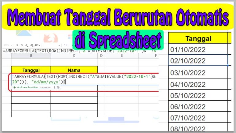 Cara Membuat Tanggal Berurutan Otomatis di Spreadsheet