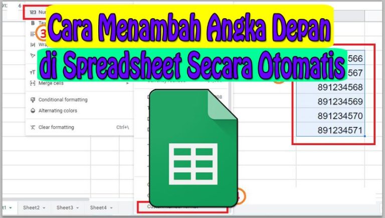 Cara Menambah Angka Depan di Google Sheet/Spreadsheet Secara Otomatis