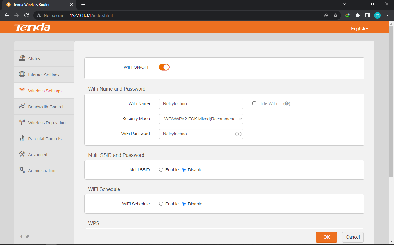 Mengatur SSID dan Password Tenda F3