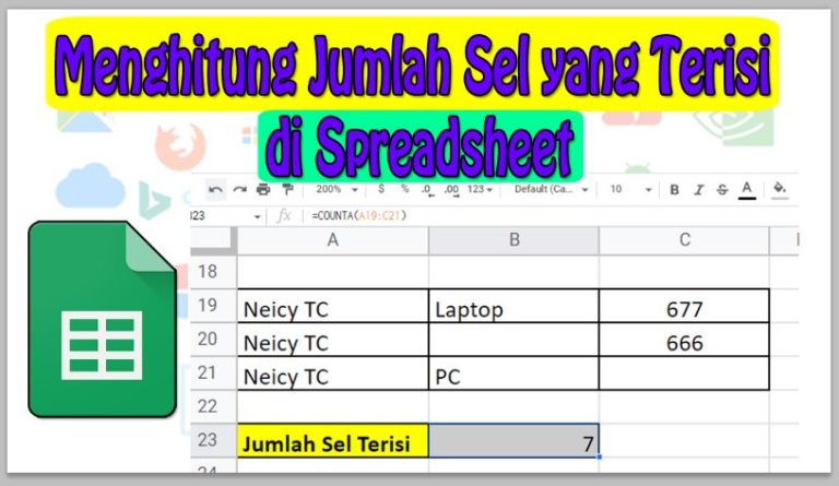 Cara Menghitung Jumlah Sel yang Terisi di Spreadsheet