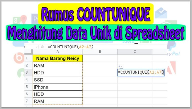 Rumus COUNTUNIQUE untuk Menghitung Data Unik di Spreadsheet