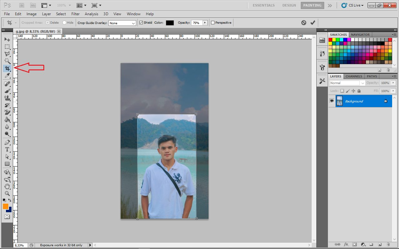Cara Potong Gambar di Photoshop Croop Tool