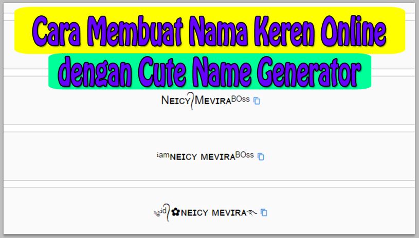 Cara Membuat Nama Keren Online dengan Cute Name Generator