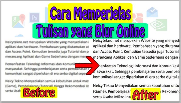 Cara Memperjelas Tulisan yang Blur Online