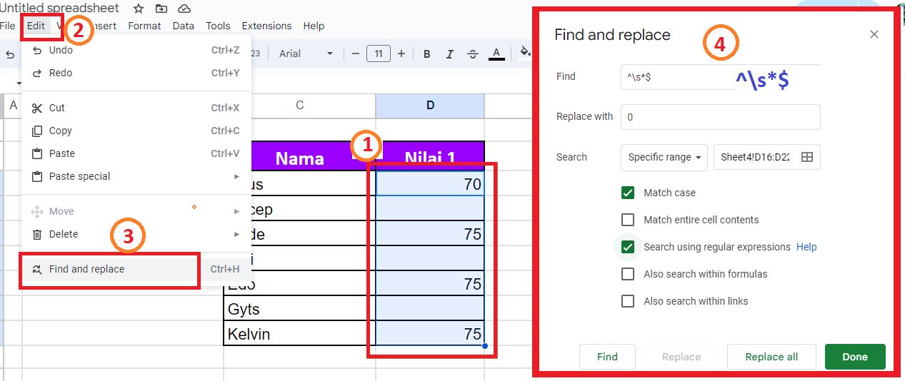 Cara Mengisi Sel Kosong Dengan Angka 0 di Spreadsheet / Google Sheet