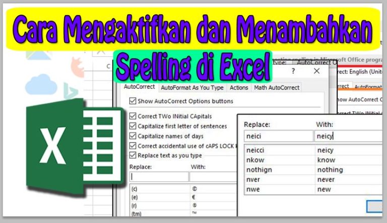 Cara Mengaktifkan dan Menambahkan Spelling di Excel