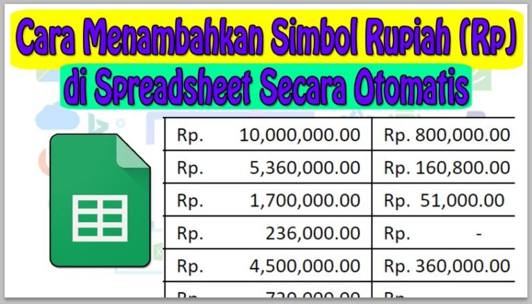 Cara Menambahkan Simbol Rupiah (Rp) di Spreadsheet Secara Otomatis