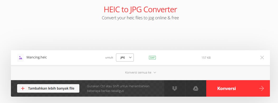 Mengubah HEIC Menjadi JPG Online