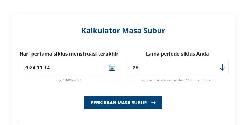 Menghitung Masa Subur Online
