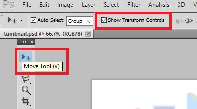 Memunculkan / Menampilkan Kotak Transform Controls di Photoshop